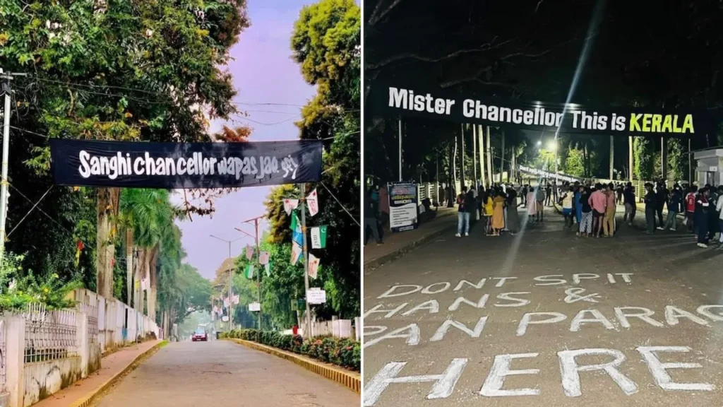 SFI activists defy Kerala Governor's order, reinstall banners attacking him at Calicut University