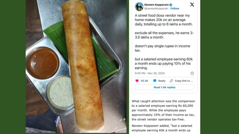 Dosa Vendor Earning ₹6 Lakh a Month Sparks Debate on Taxation and Income Inequality