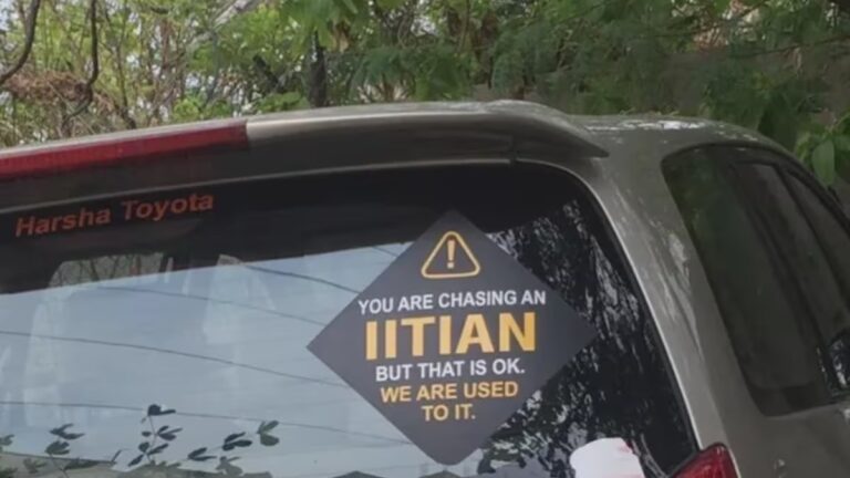 IIT Graduate Faces Backlash for 'Cringy' Car Sticker