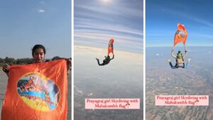 Skydiver Anamika Sharma Raises Mahakumbh Flag 13,000 Feet Above Bangkok