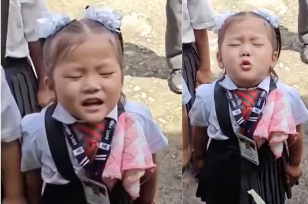Arunachal’s Little Girl Sings National Anthem with Closed Eyes, Immersed in Patriotism; Video Goes Viral on Social Media