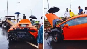 Caught on Camera: Lamborghini Crashes Into Divider on Mumbai’s Coastal Road