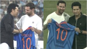 Sachin Tendulkar, Lionel Messi Create Historic Moment at Wankhede with No.10 Jersey Exchange