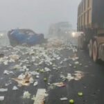 Two Dead in Massive Vehicle Pile-Up on Delhi–Mumbai Highway Amid Dense Fog
