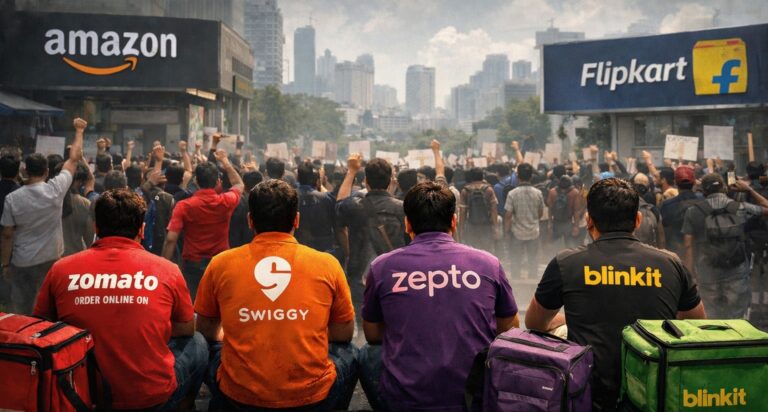 Gig Workers Nationwide Strike on December 31 Could Disrupt Services of Zomato, Swiggy, Zepto, Blinkit, Amazon, and Flipkart
