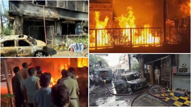 Massive Fire During EV Charging in Indore Engulfs Three-Storey House; 8 Dead, Several Injured