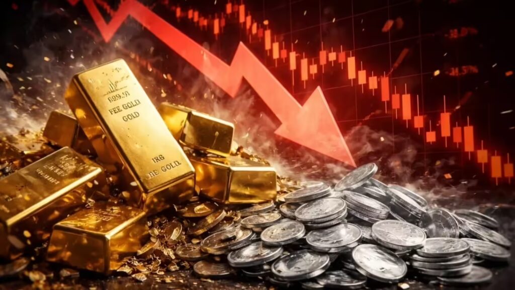Gold Falls for Third Day, Silver Slumps ₹5,000 Per Kg Amid Global Uncertainty